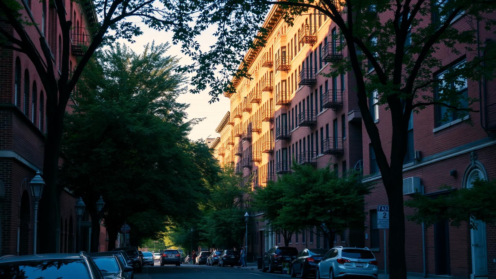 Tree-lined Capitol Hill Seattle residential street with classic brownstones
